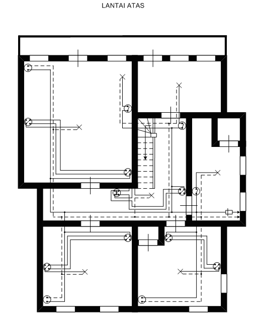 Denah Instalasi  Listrik  Rumah  2 Lantai 2020 