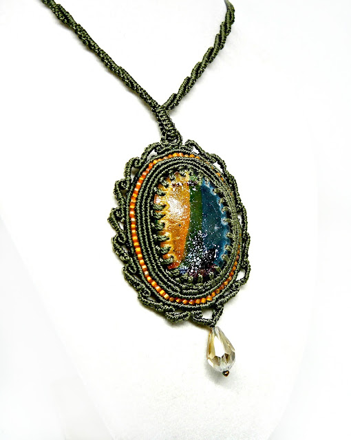 Macrame necklace by Sherri Stokey of Knot Just Macrame.