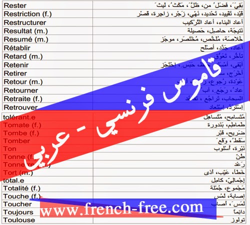 قاموس فرنسي عربي رائع للتحميل Dictionnaire Français - Arabe