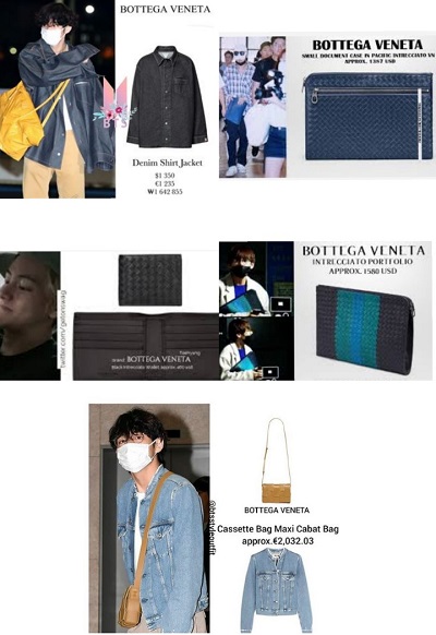 Taehyung saat menggunakan brand dari BOTTEGA VENETA