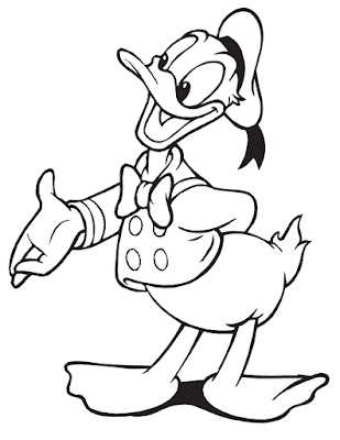  Gambar Mewarnai Donald Bebek Untuk Anak PAUD dan Taman Kanak-kanak Gambar Mewarnai Donald Bebek Untuk Anak PAUD dan TK