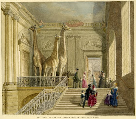 Staircase of the British Museum in Montagu House    Watercolour by George Scharf I (1845)    © Trustees of the British Museum