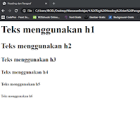 Gambar heading tampilan pada web browser
