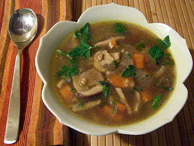 Bowl of Mushroom and Barley Soup