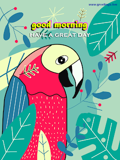 good morning greetings  on birds  illustration