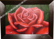 Rosa Roja 2. Técnica: Pintura al Oleo. Medidas: 80 x 60 Cm. Precio: $900.000 (cuadro rosa roja con marco)