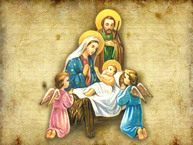 Religious Family christmas wallpaper