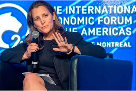 Chrystia Freeland Canada Ukraine WEF oligarchy Rhodes Scholar Oxford globalists British Empire imperialism Great Reset neofeudalism