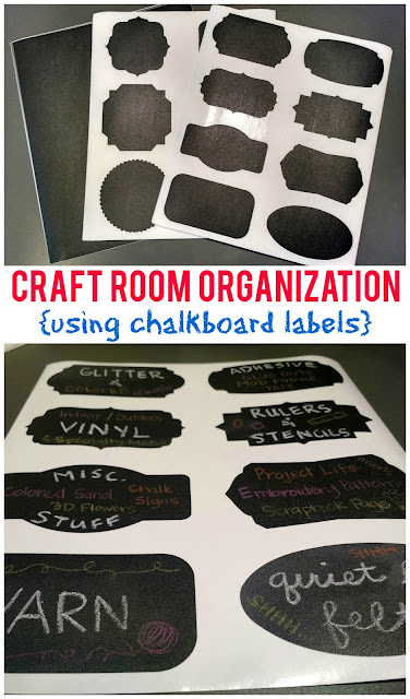 Sunshine and Munchkins: Craft Room Organization {using Chalkboard Labels}--an easy way to quickly organize your craft room!