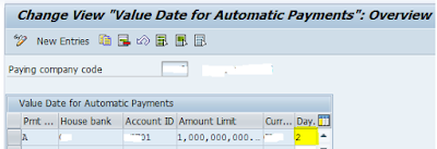 Value date calculation logic during automatic payment process (APP)