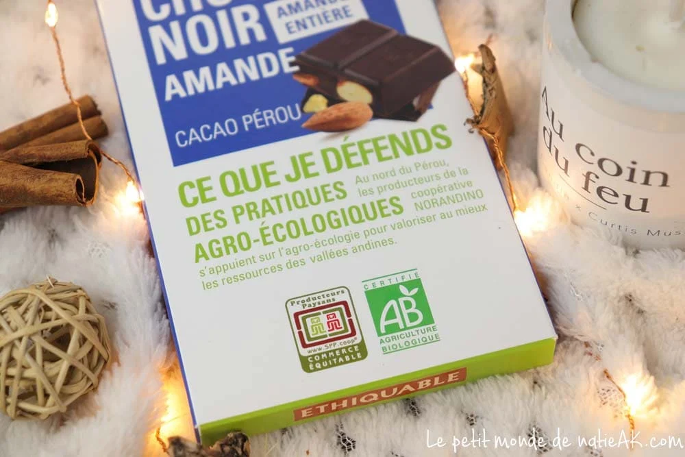 Tablette de chocolat noir amande entière bio  Ethiquable