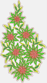 Multi kleur Floral figuur ontwerper Patch