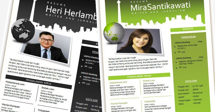 Template CV Kreatif Unik Dan Menarik Format Docx Word Part-3