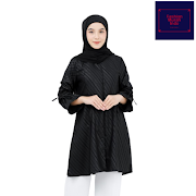 Tunik batik baju lebaran wanita parangkusumo hitam embos elegan m l xl