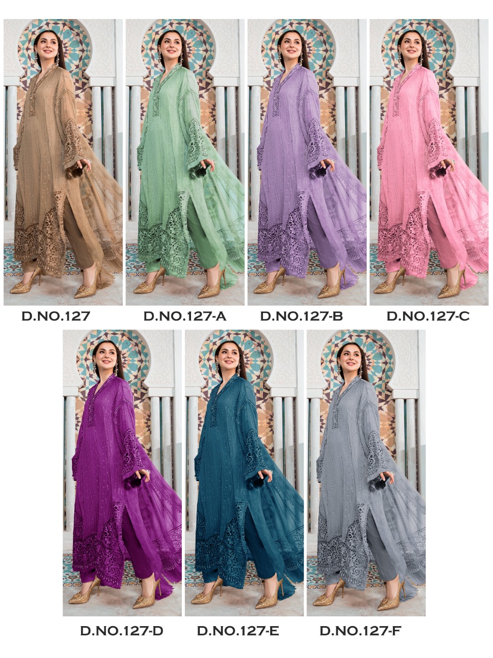 Kaleesha Fashion Kf 127 Semi Stitched Dress Material Catalog Lowest Price