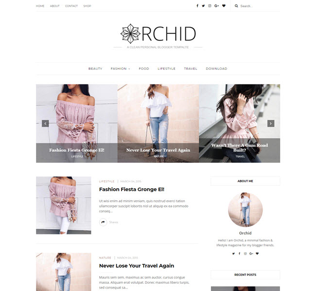 orchid free blogger templates