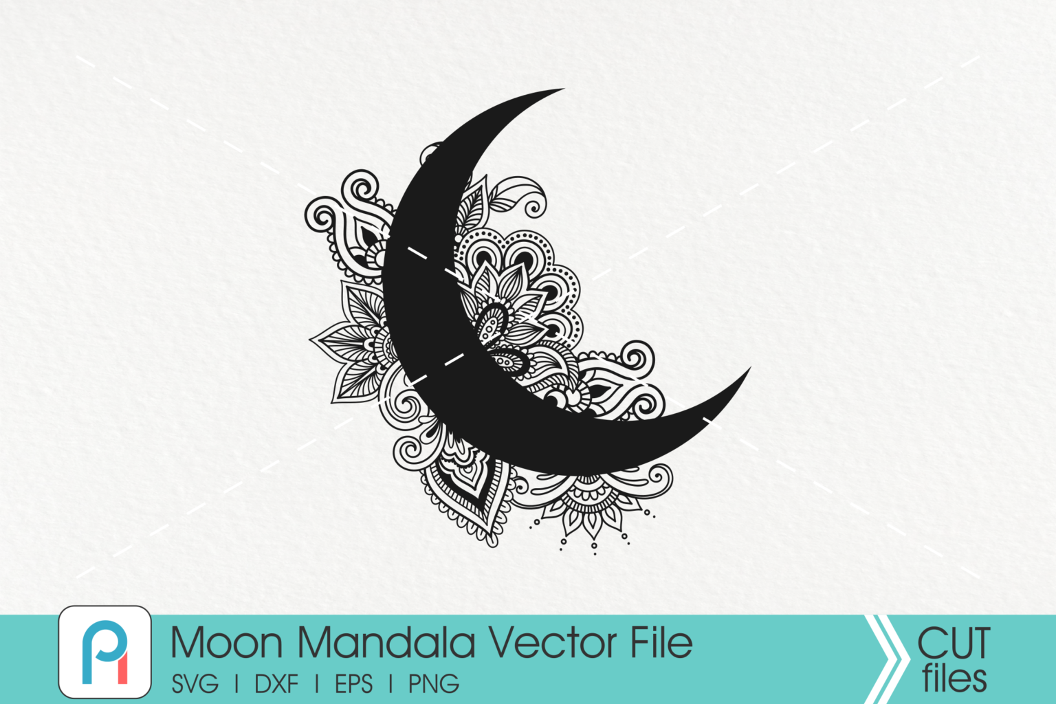Download Moon Mandala Svg, Moon Svg, Crescent Moon Svg, Mandala Svg