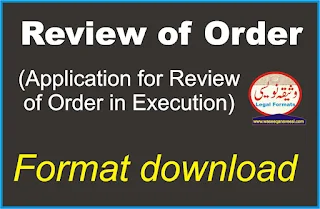 Application for Review of order in Execution format