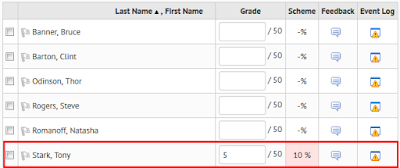 a screenshot of the grade you entered in Campus Pack transferred to your Gradebook