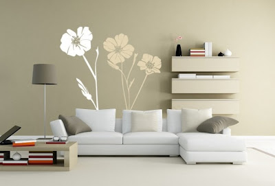 vinyl sticker - Flower-vinyl-wall-decal-for-minimalist-living-room-design