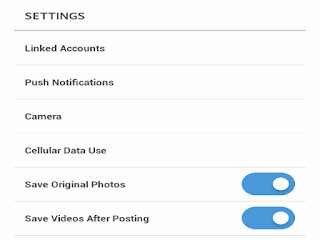 cara menyimpan foto di instagram pada menu setting instagram