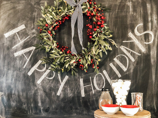 Olive leaf red berry Christmas wreath