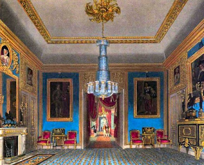 Ante Room looking north, Carlton House, from The History of the Royal Residences by WH Pyne (1819)