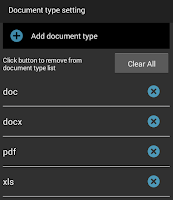 Select document format to appear in document area