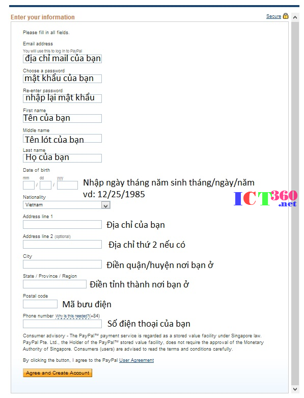 Hướng dẫn đăng ký mở tài khoản Paypal 2014 chi tiết từ a đến z