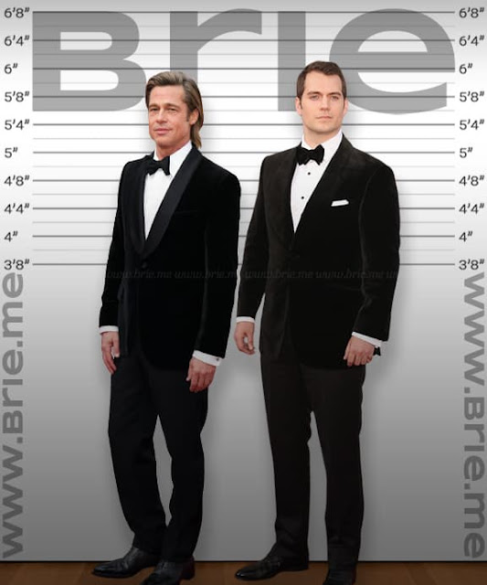 Brad Pitt height comparison with Henry Cavill