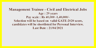 Management Trainee - Civil and Electrical Jobs