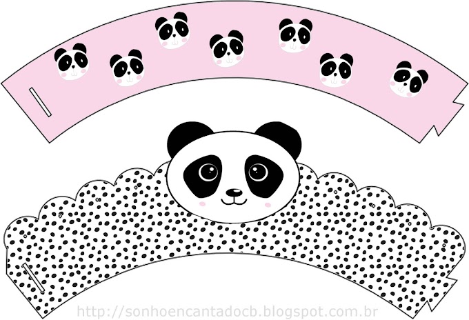 Saia para cupCake Panda Rosa