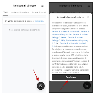 APR ZONE - Richiesta di sblocco Dji Fly Safe