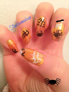 spiderwebs nail art halloween