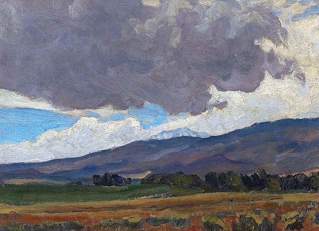 a Maynard Dixon painting, dark cloud