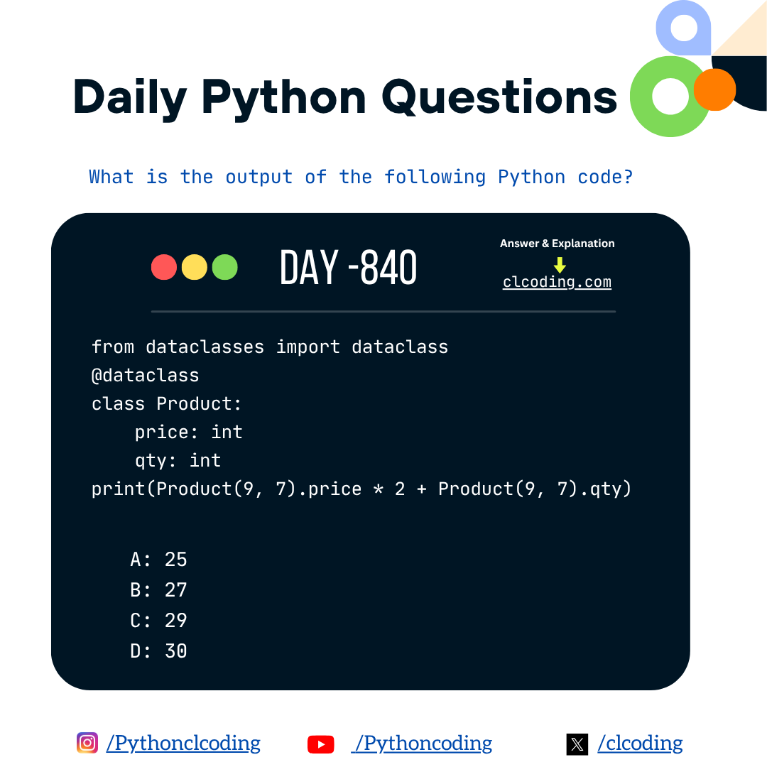 Computer Languages (clcoding): Python Coding Challenge