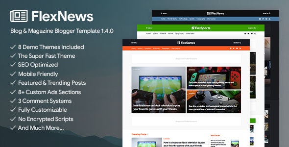  [ThemeForest] FlexNews - Responsive Blog & Magazine Blogger Template