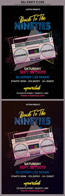  90s Retro Party Flyer Template