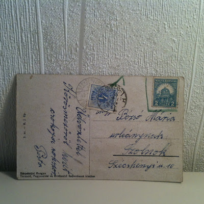 old hungarian transylvanian postcard handwriting Bernath leporello stamps