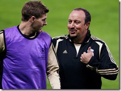 Steven Gerrard and Rafael Benitez