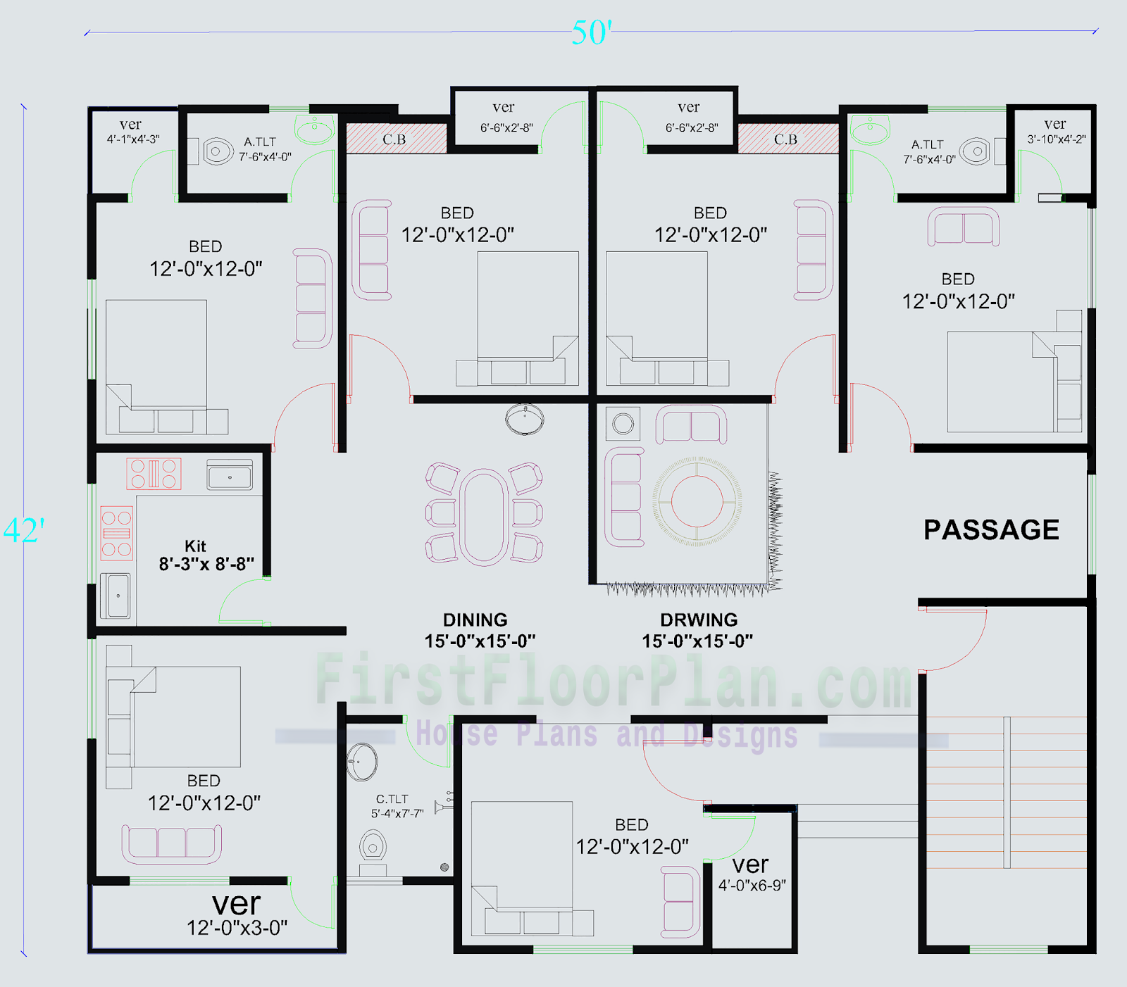 Village House Plan  2000 SQ FT - First Floor Plan