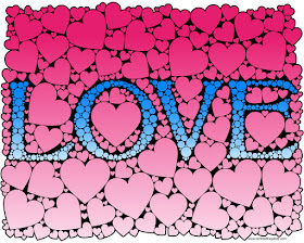 Love- hearts and dots coloring page