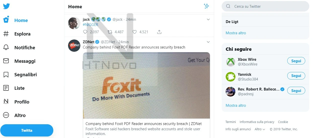 Hackerato l'account del CEO di Twitter