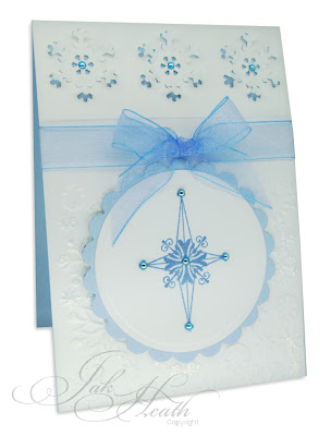 The base of the white overlay card was embossed with the A2 snowflake 