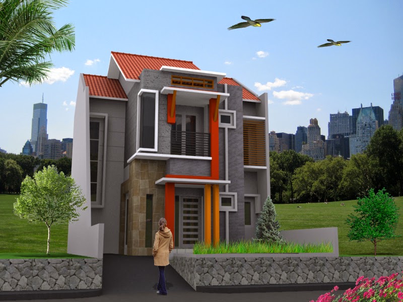  Model  Desain Denah dan Gambar  Rumah  Minimalis 2 lantai 