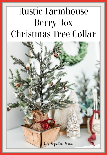 mini faux spruce tree wooden box tree collar velvet ribbon mantel decor