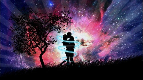 Romantic Love Couple Kissing Background Wallpaper