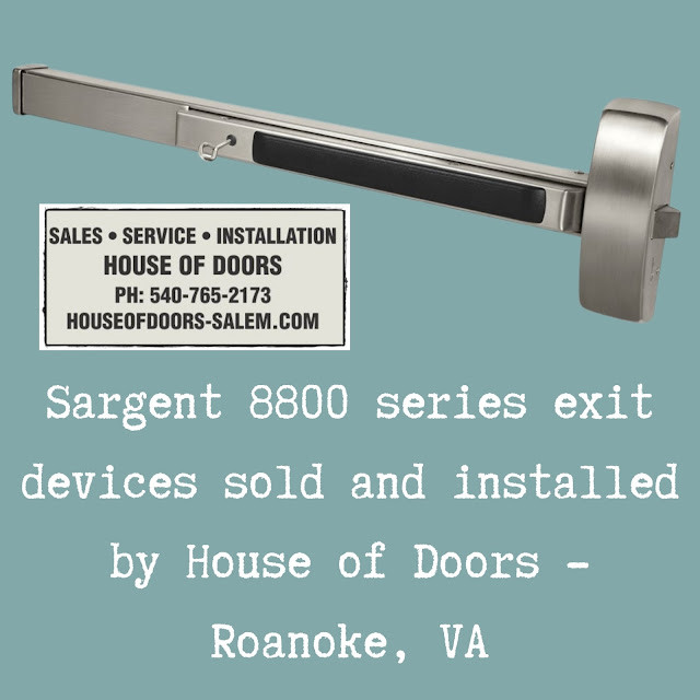 Sargent 8800 series exit devices sold and installed by House of Doors - Roanoke, VA