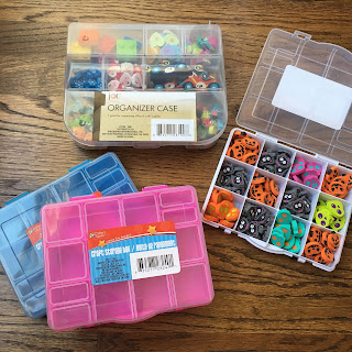 Found these plastic storage organizers at the Dollar Tree.  Cheap way to organize and store math manipulatives!