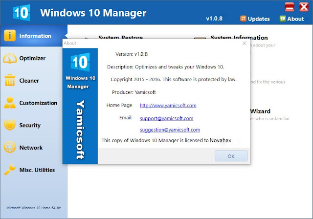 Download Yamicsoft Windows 10 Manager 1.0.9 Final 